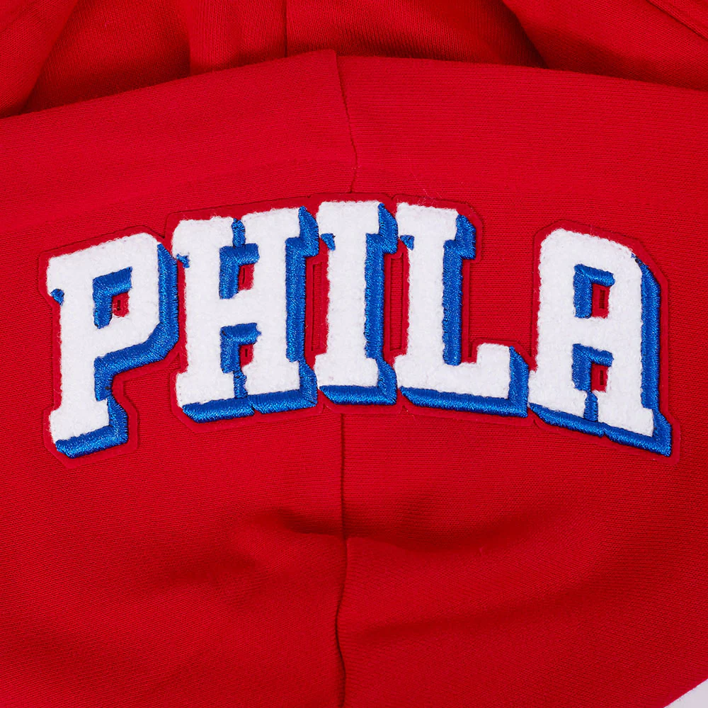 NBA PHILADELPHIA 76ERS CLASSIC WOMEN'S FLC PO HOODIE (RED) - Image 7