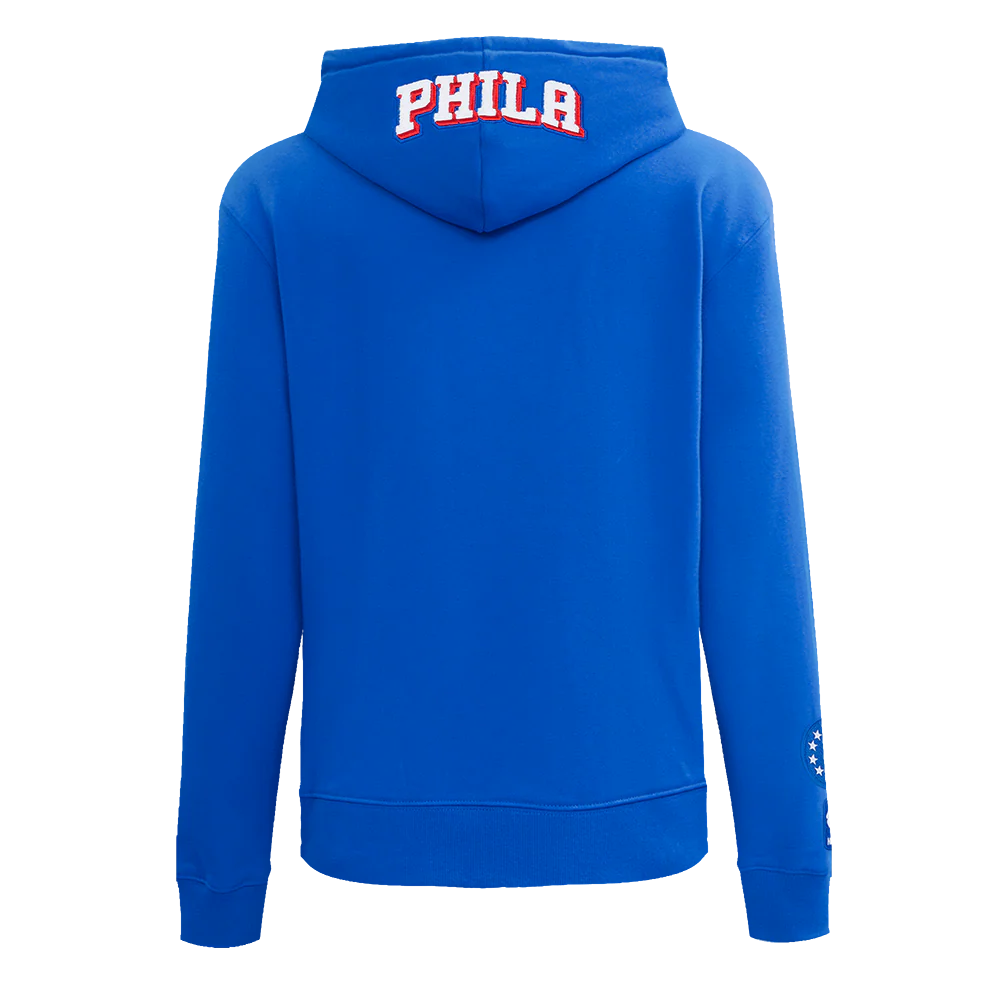 NBA PHILADELPHIA 76ERS CLASSIC WOMEN'S FLEECE PULLOVER HOODIE (ROYAL BLUE) - Image 10
