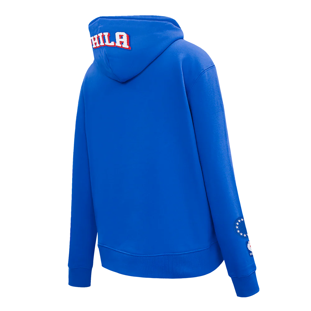 NBA PHILADELPHIA 76ERS CLASSIC WOMEN'S FLEECE PULLOVER HOODIE (ROYAL BLUE) - Image 11