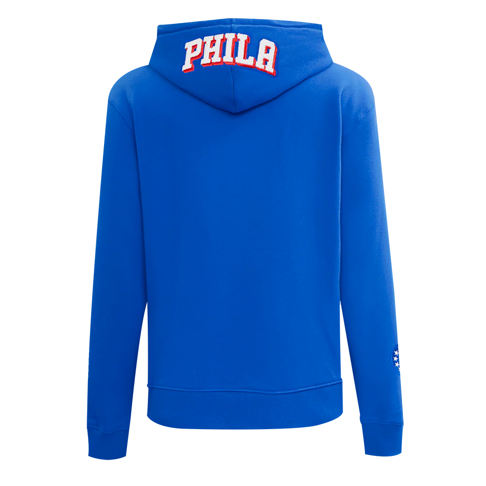 NBA PHILADELPHIA 76ERS CLASSIC WOMEN'S FLEECE PULLOVER HOODIE (ROYAL BLUE) - Image 3