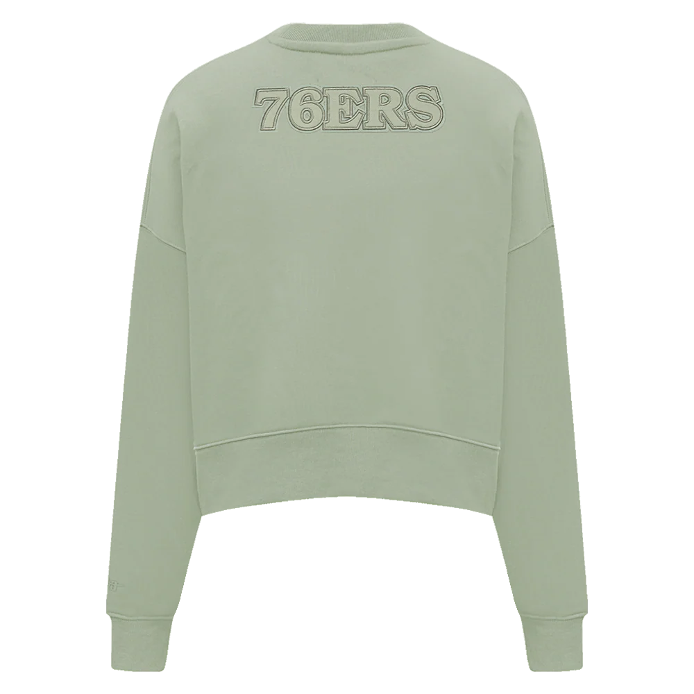NBA PHILADELPHIA 76ERS NEUTRAL FLEECE CREWNECK (MOSS) - Image 3