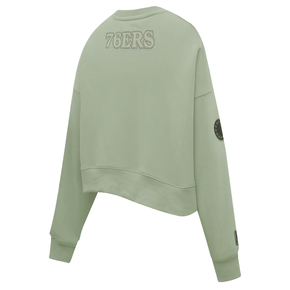 NBA PHILADELPHIA 76ERS NEUTRAL FLEECE CREWNECK (MOSS) - Image 4