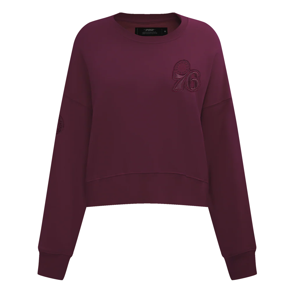 NBA PHILADELPHIA 76ERS NEUTRAL FLEECE CREWNECK (WINE)
