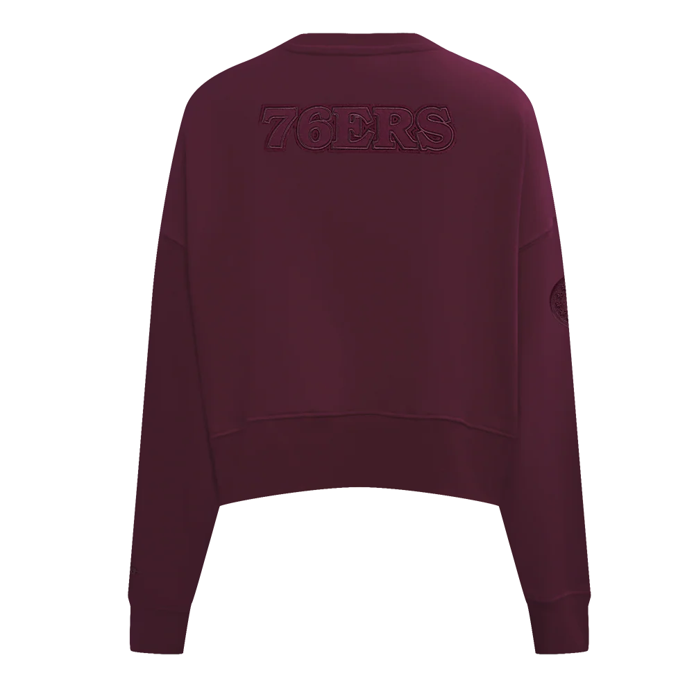 NBA PHILADELPHIA 76ERS NEUTRAL FLEECE CREWNECK (WINE) - Image 3