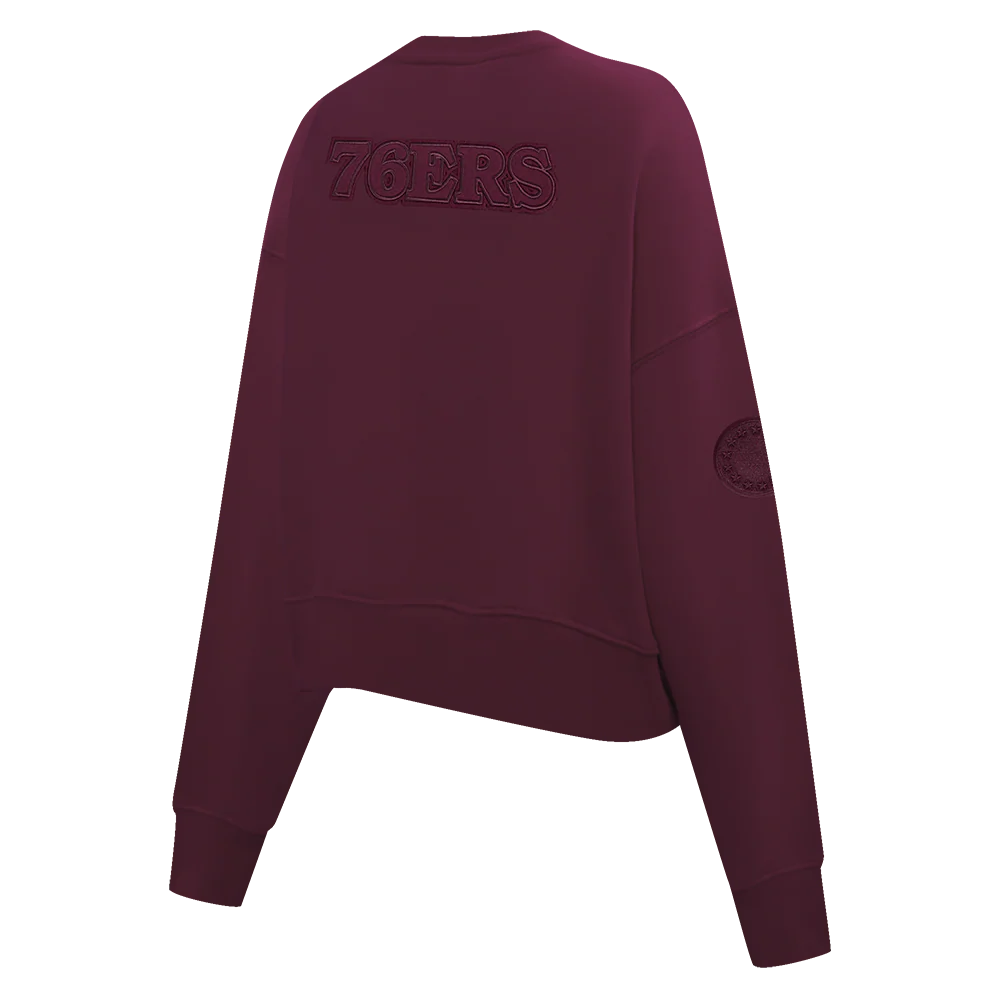 NBA PHILADELPHIA 76ERS NEUTRAL FLEECE CREWNECK (WINE) - Image 4