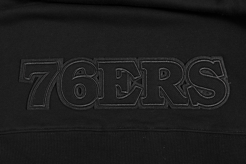 NBA PHILADELPHIA 76ERS NEUTRAL WOMEN'S CROPPED PULLOVER HOODIE (BLACK) - Image 6