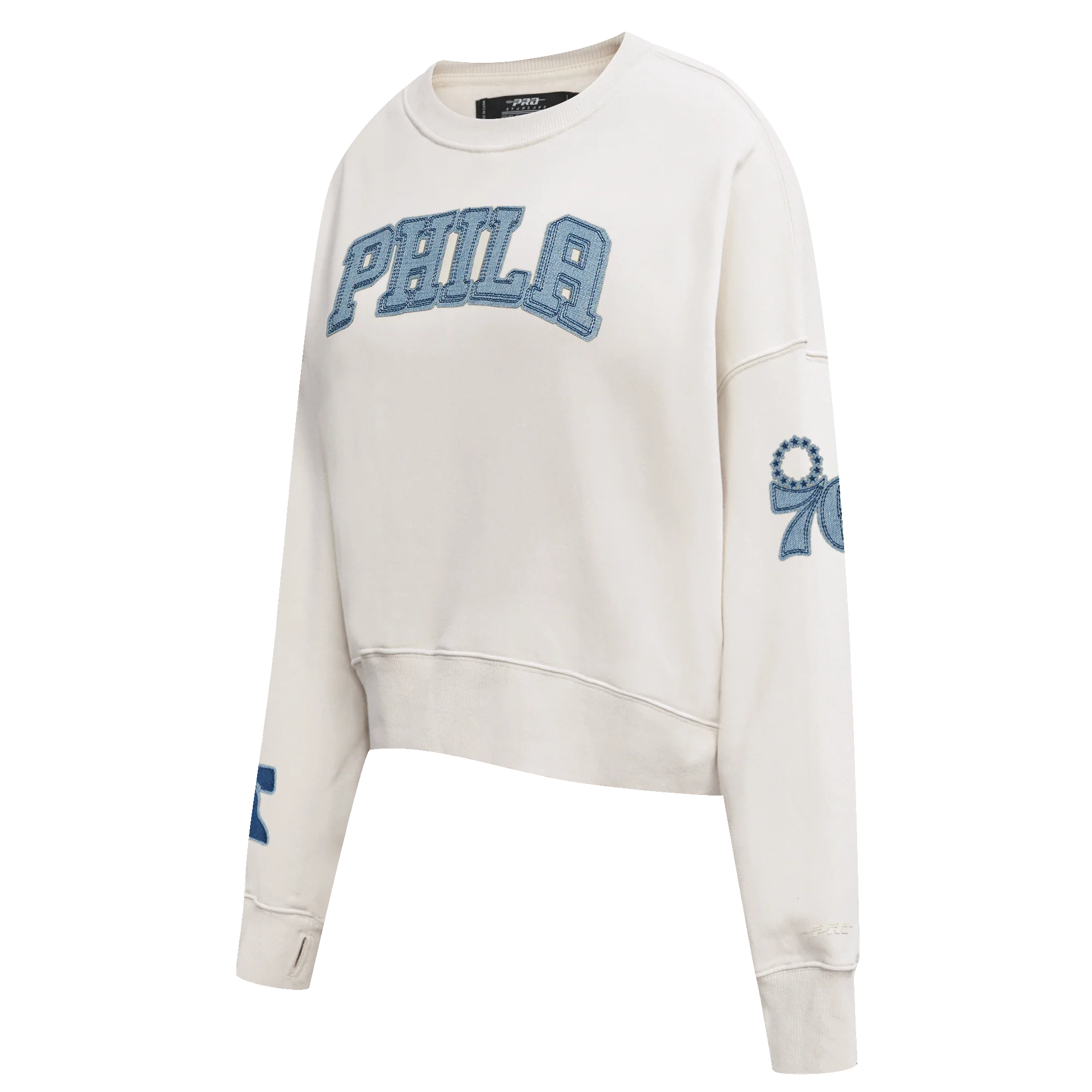 NBA PHILADELPHIA 76ERS VARSITY BLUES WOMEN'S CREWNECK (LINEN) - Image 2