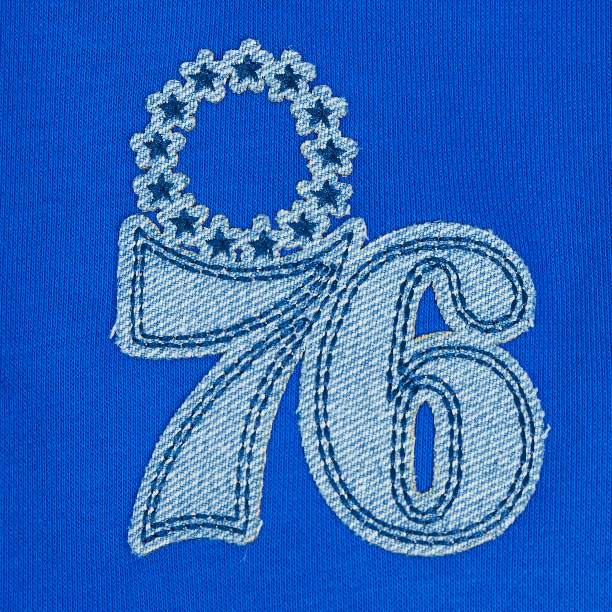 NBA PHILADELPHIA 76ERS VARSITY BLUES WOMEN'S CREWNECK (ROYAL BLUE) - Image 6