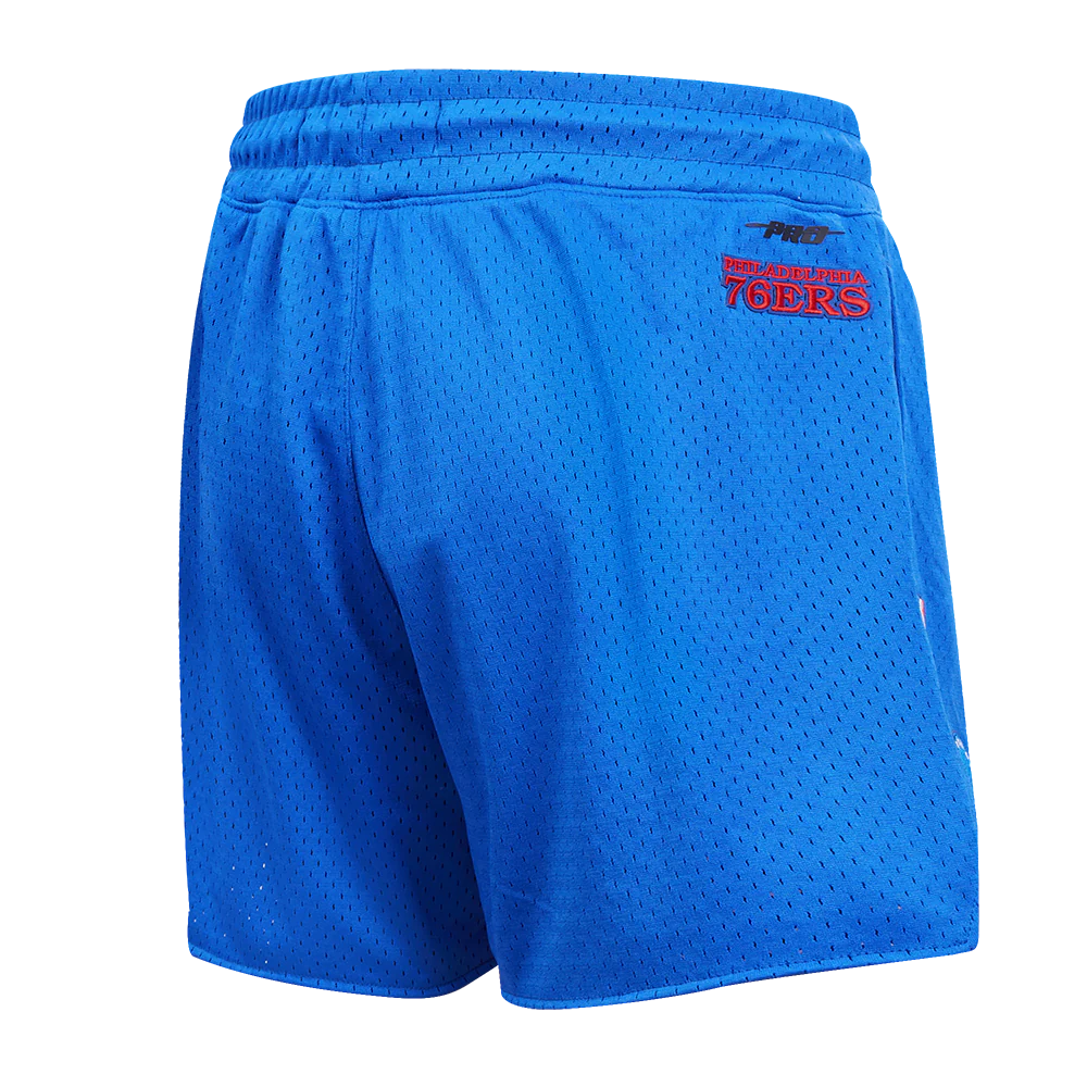 NBA PHILADELPHIA 76ers SCRIPT TAIL WOMEN'S MESH SHORT (ROYAL BLUE) - Image 3