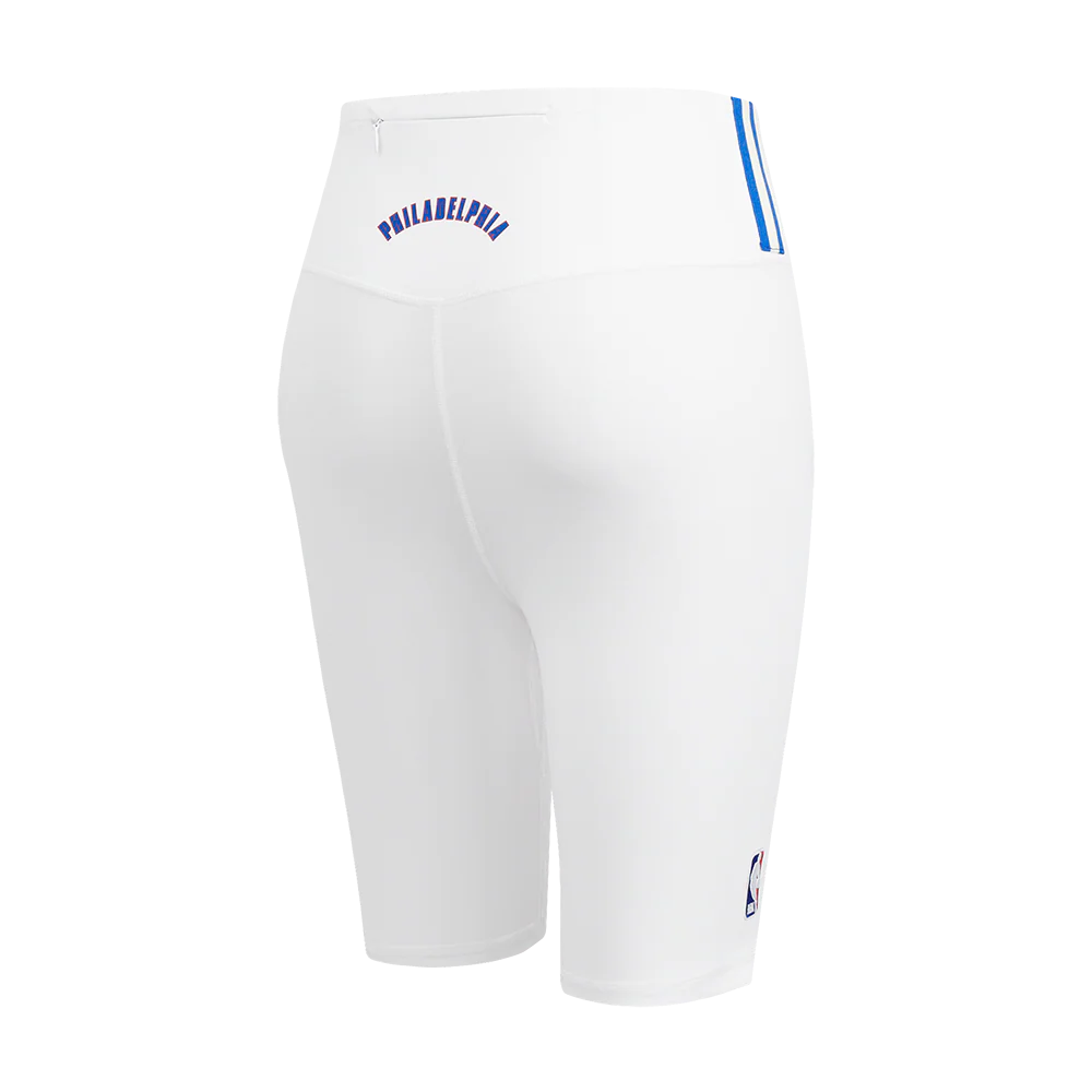 NBA PHILADELPHIA 76ERS CLASSIC HIGH WAIST JERSEY BIKE SHORT (WHITE) - Image 3