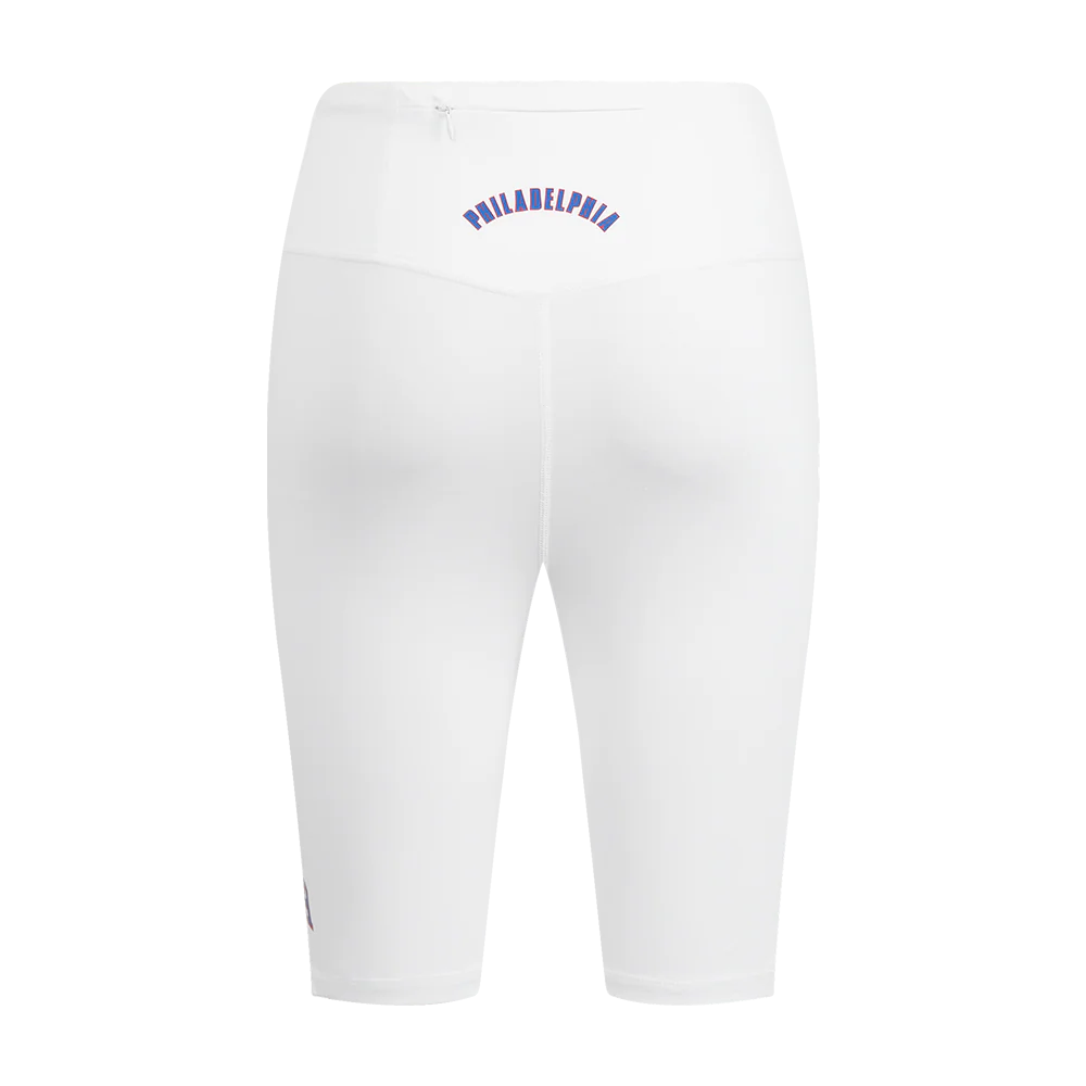 NBA PHILADELPHIA 76ERS CLASSIC HIGH WAIST JERSEY BIKE SHORT (WHITE) - Image 4