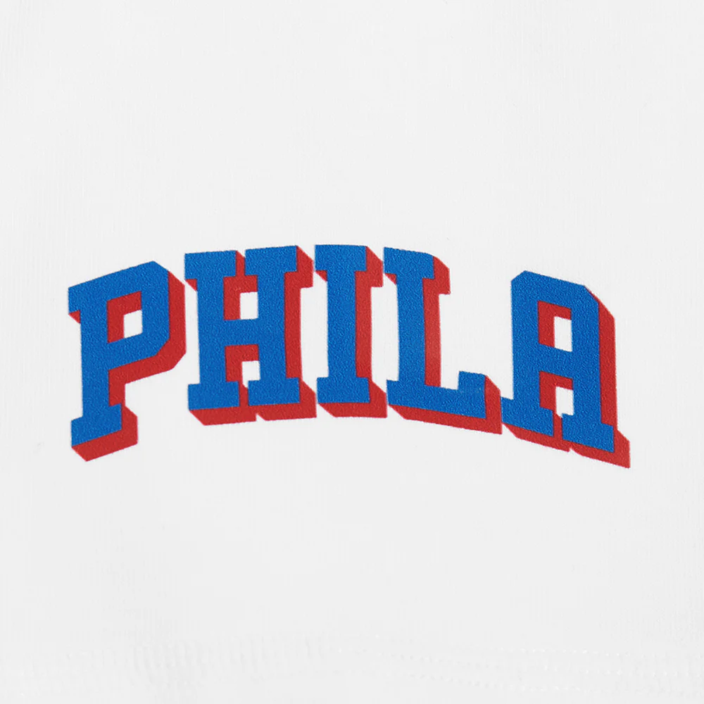 NBA PHILADELPHIA 76ERS CLASSIC HIGH WAIST JERSEY BIKE SHORT (WHITE) - Image 7