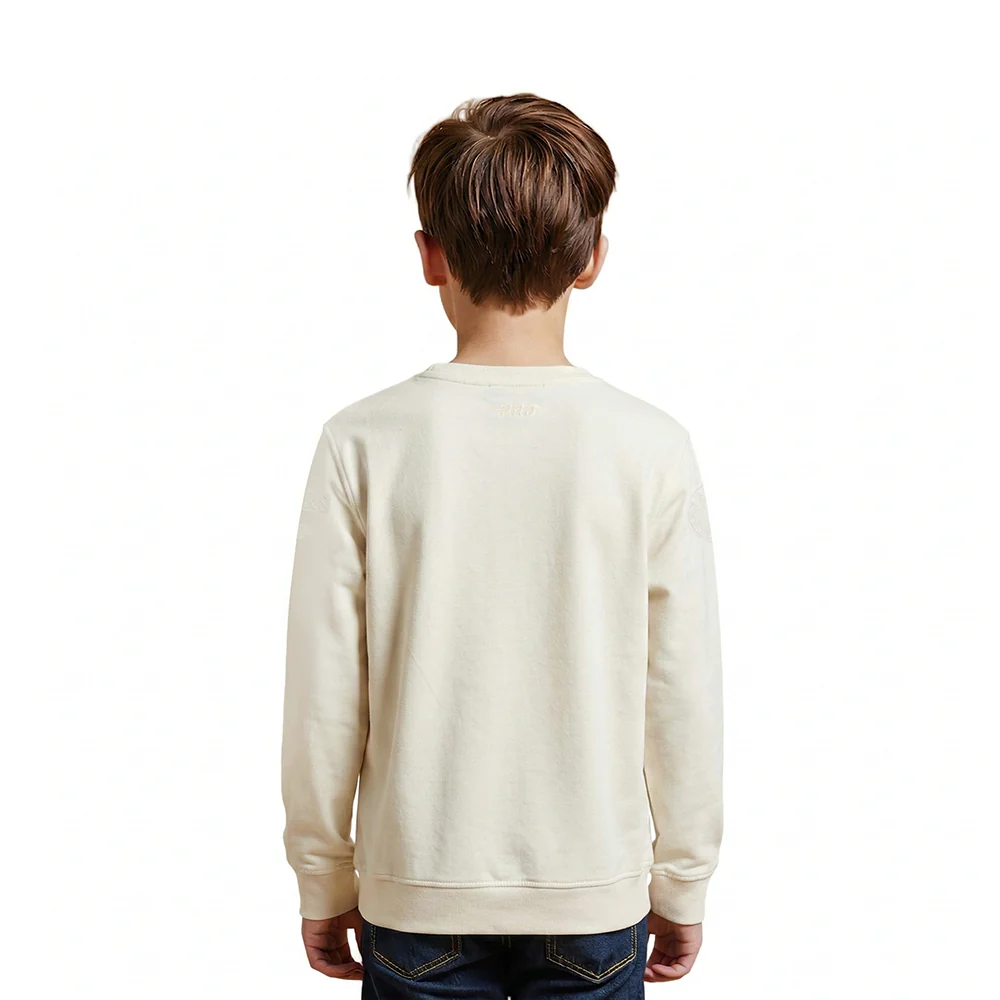 NBA PHILADELPHIA 76ERS NEUTRAL LITTLE BOYS FLEECE CREWNECK (EGGSHELL) - Image 2