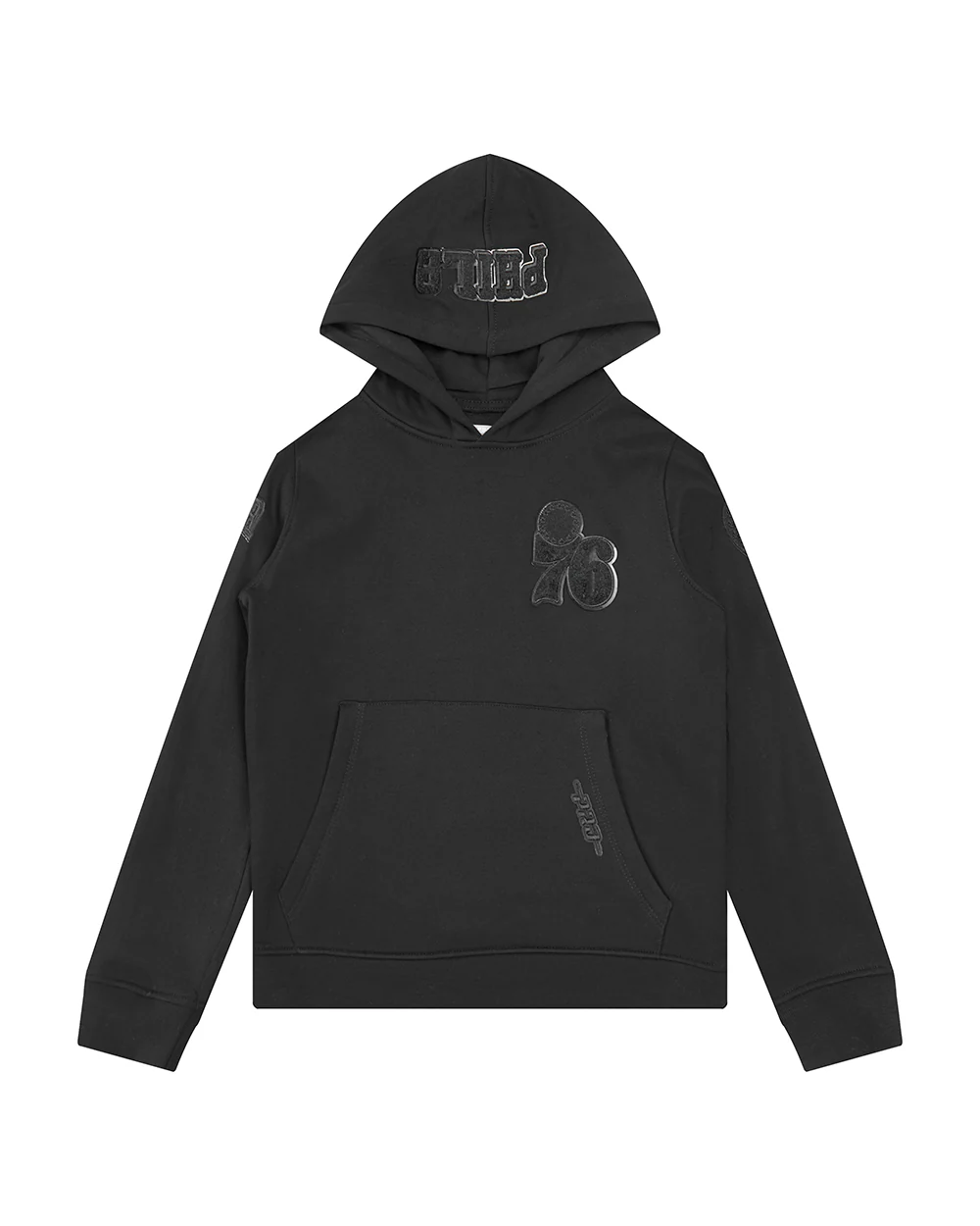 NBA PHILADELPHIA 76ERS TRIPLE BLACK LITTLE BOYS FLEECE PULLOVER HOODIE (BLACK) - Image 3