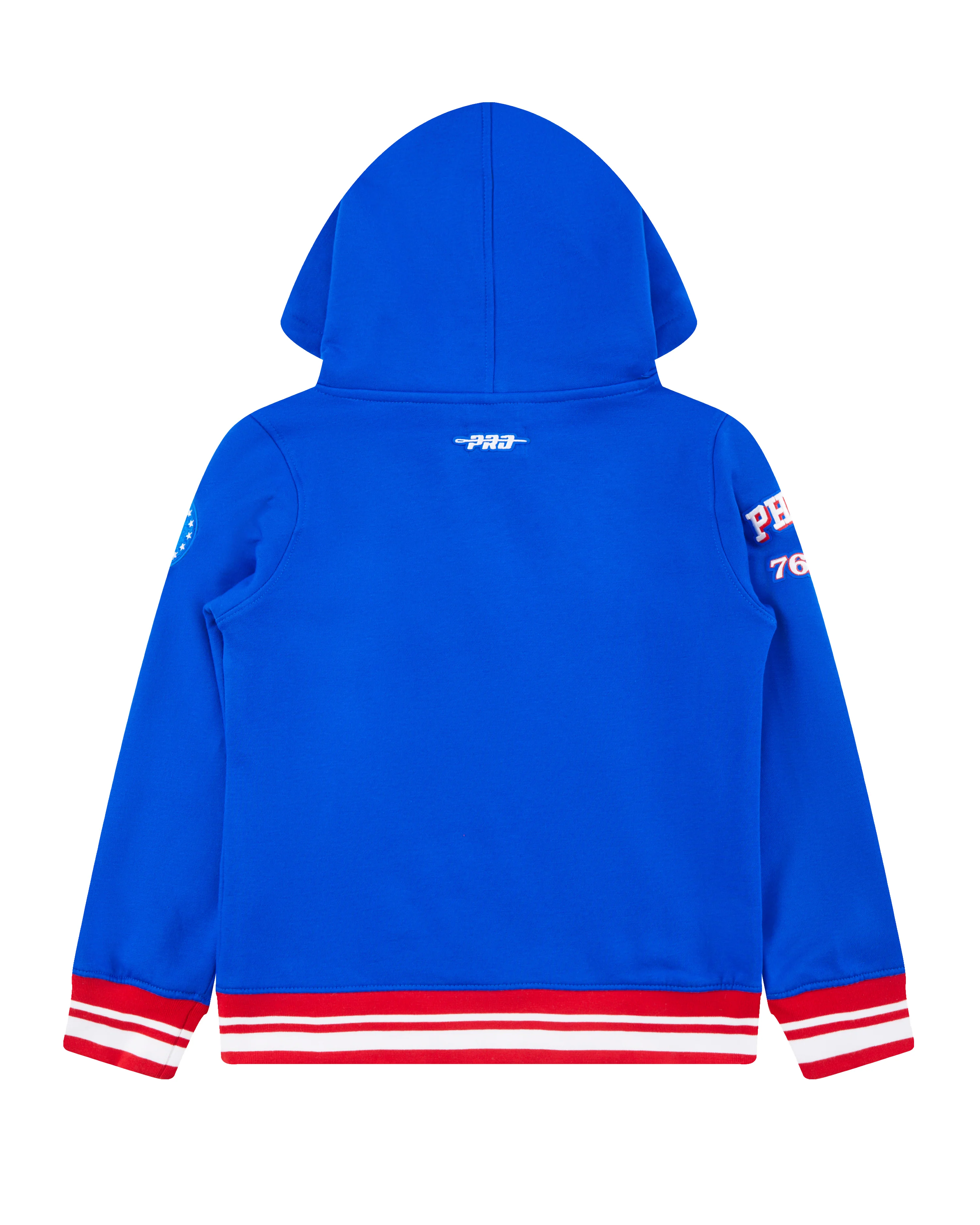 NBA PHILADELPHIA 76ERS RETRO CLASSIC LITTLE BOYS RIB FLEECE PULLOVER HOODIE (ROYAL BLUE/RED) - Image 4