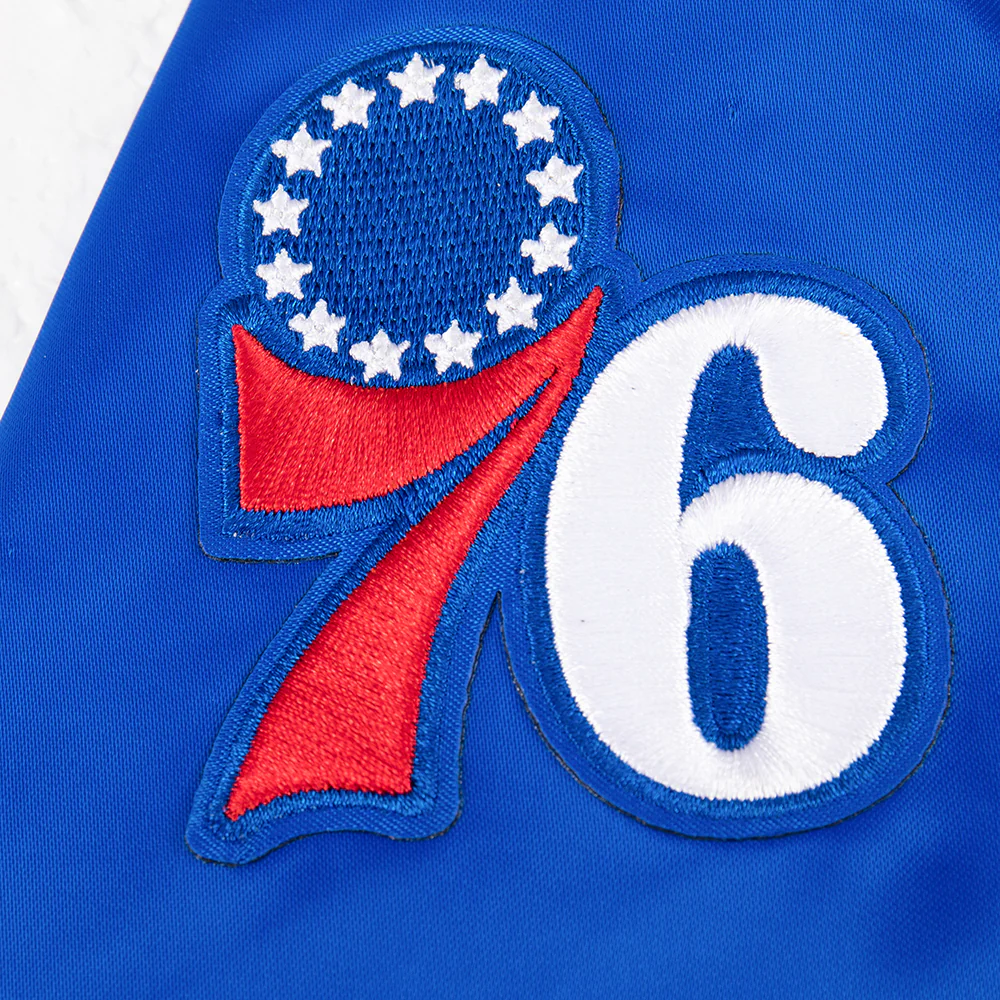 NBA PHILADELPHIA 76ERS CLASSIC LITTLE BOYS SATIN JACKET (ROYAL BLUE) - Image 6