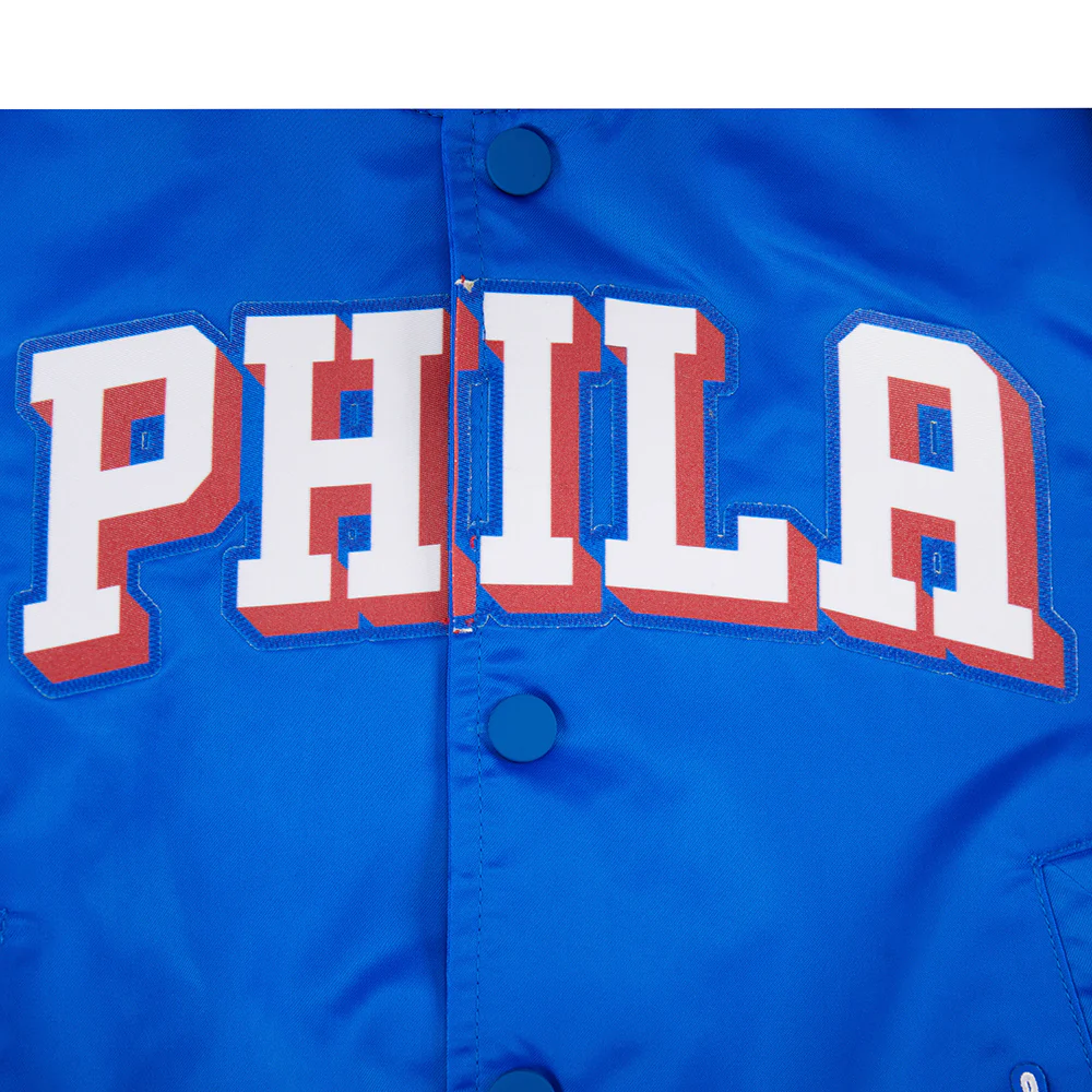 NBA PHILADELPHIA 76ERS CLASSIC LITTLE BOYS SATIN JACKET (ROYAL BLUE) - Image 9