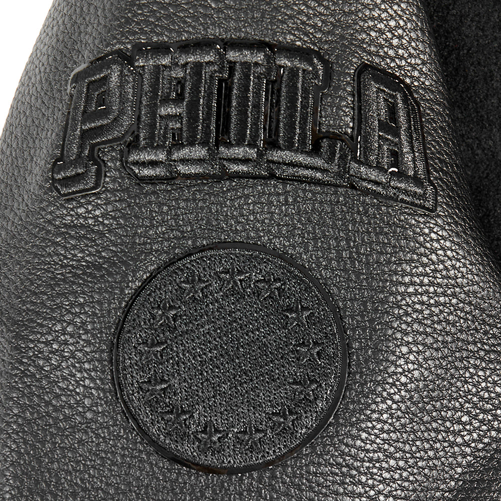 NBA PHILADELPHIA 76ERS TRIPLE BLACK LITTLE BOYS WOOL VARSITY JACKET (JET BLACK) - Image 7