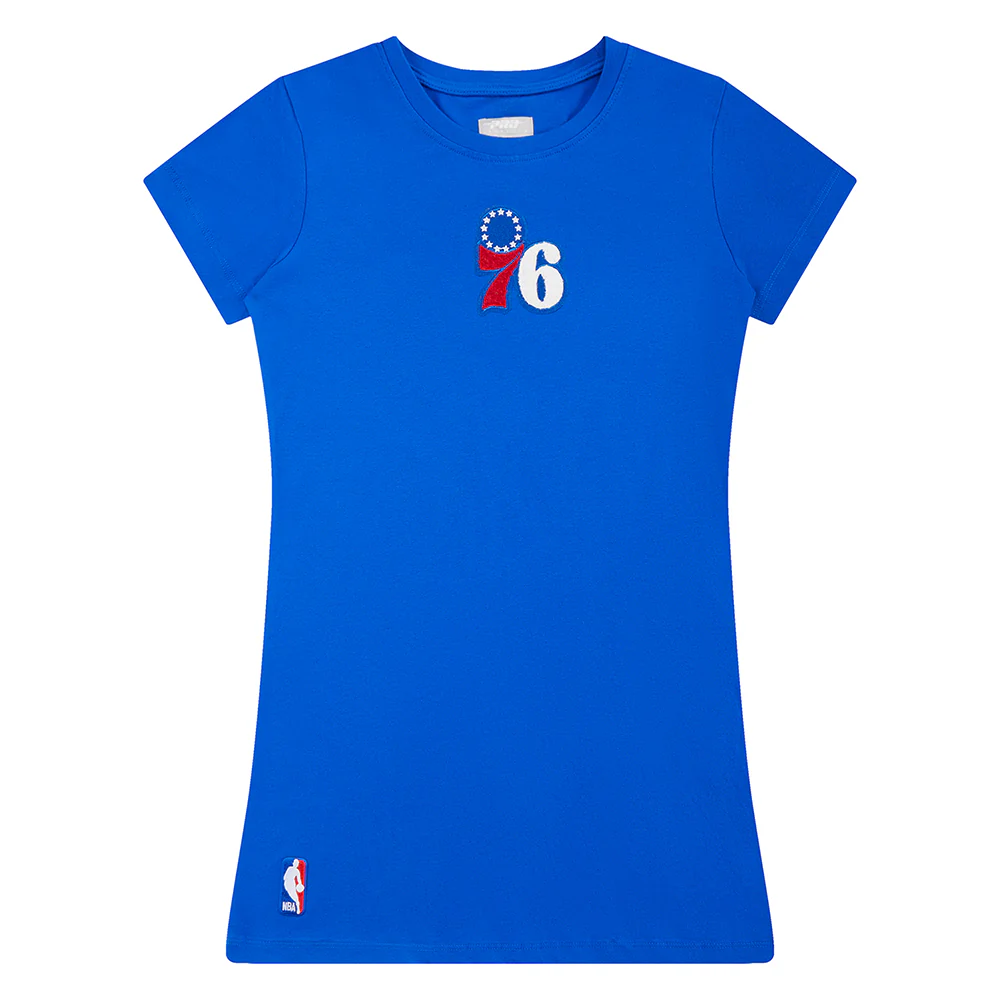 NBA PHILADELPHIA 76ERS CLASSIC LITTLE GIRLS TEE DRESS (ROYAL BLUE) - Image 3
