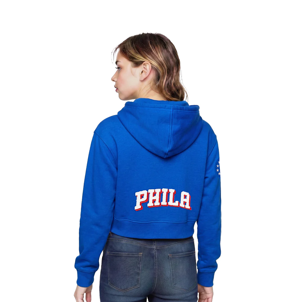 NBA PHILADELPHIA 76ERS CLASSIC LITTLE GIRLS  FLEECE FULL ZIP HOODIE (ROYAL BLUE) - Image 2