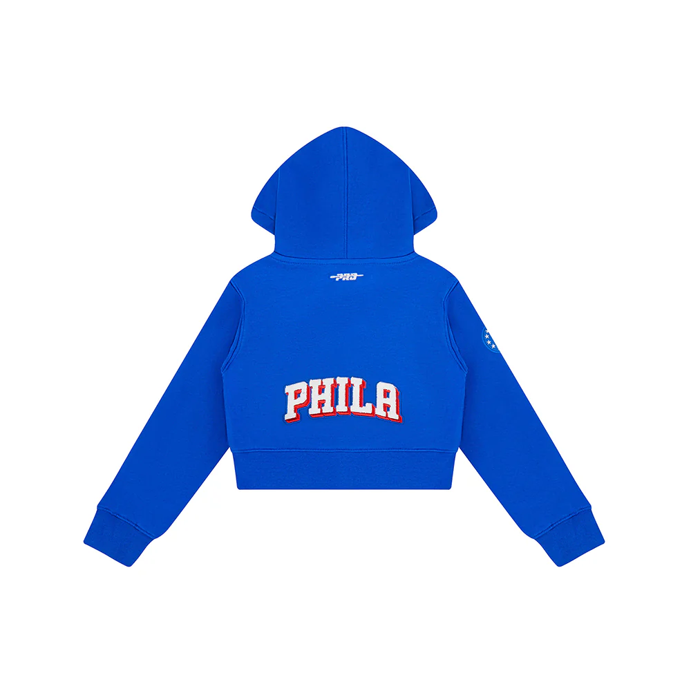 NBA PHILADELPHIA 76ERS CLASSIC LITTLE GIRLS  FLEECE FULL ZIP HOODIE (ROYAL BLUE) - Image 4