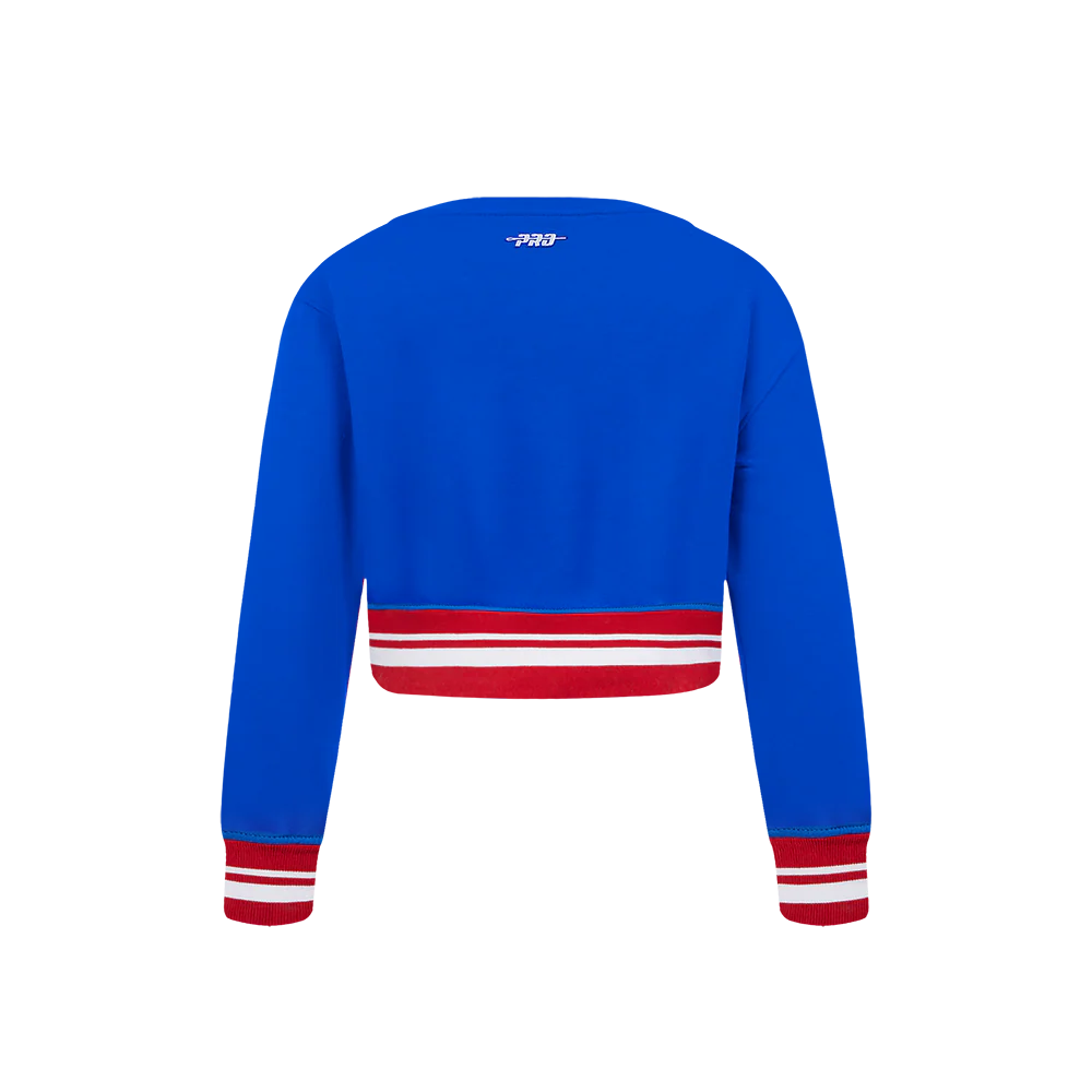 NBA PHILADELPHIA 76ERS RETRO CLASSIC LITTLE GIRLS  RIB FLEECE CREWNECK (ROYAL BLUE/RED) - Image 3