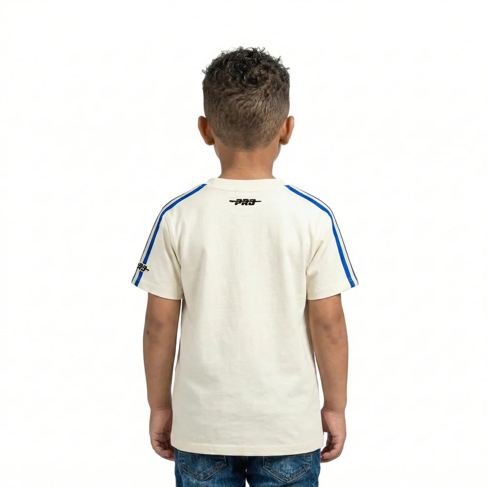 NBA PHILADELPHIA 76ERS RETRO CLASSIC TODDLER BOYS SHORT SLEEVE TAPING TEE (EGGSHELL/ROYAL BLUE) - Image 2