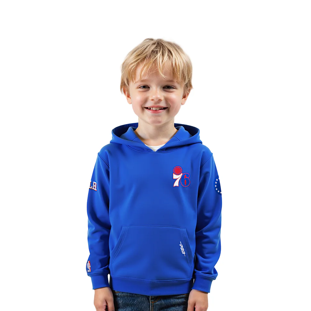 NBA PHILADELPHIA 76ERS CLASSIC TODDLER BOYS FLEECE PULLOVER HOODIE (ROYAL BLUE)