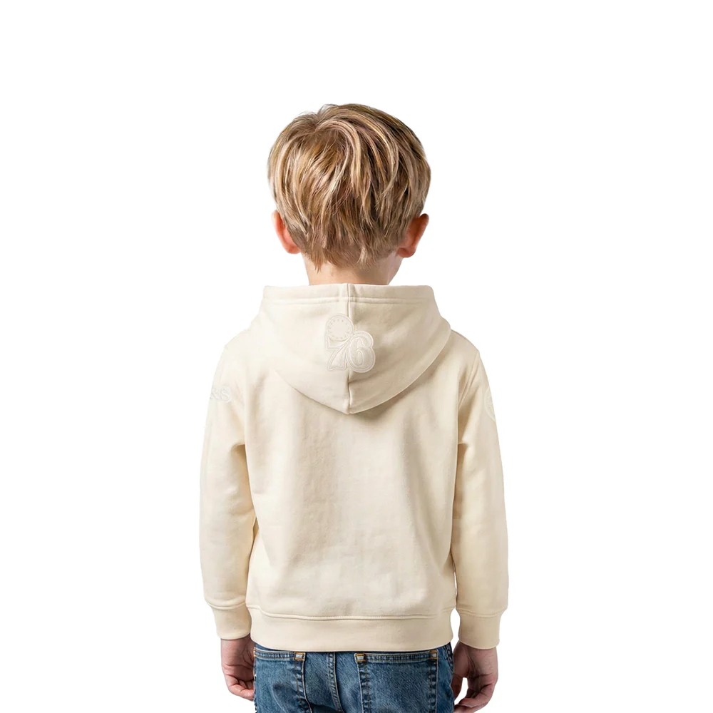 NBA PHILADELPHIA 76ERS NEUTRAL TODDLER BOYS FLEECE PULLOVER HOODIE (EGGSHELL) - Image 2