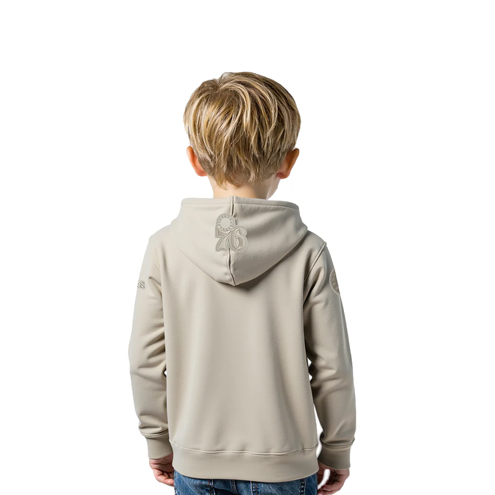 NBA PHILADELPHIA 76ERS NEUTRAL TODDLER BOYS FLEECE PULLOVER HOODIE (TAUPE) - Image 2