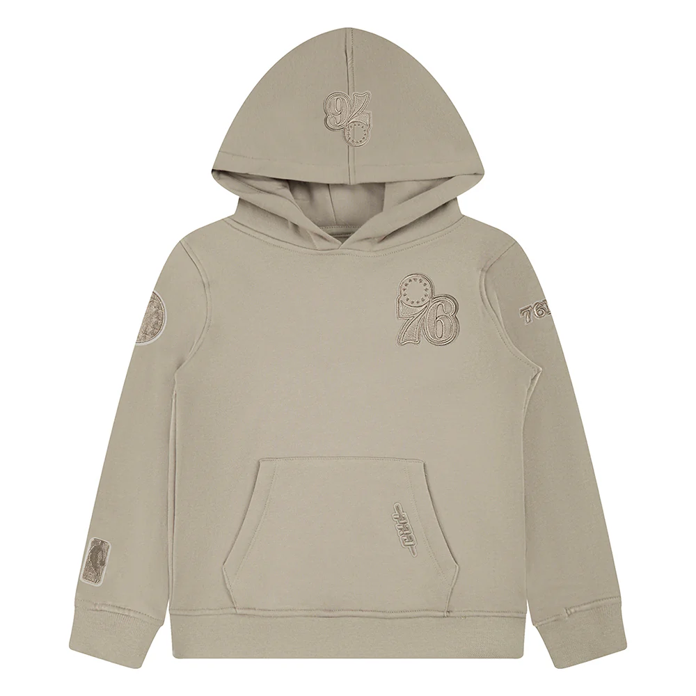 NBA PHILADELPHIA 76ERS NEUTRAL TODDLER BOYS FLEECE PULLOVER HOODIE (TAUPE) - Image 3