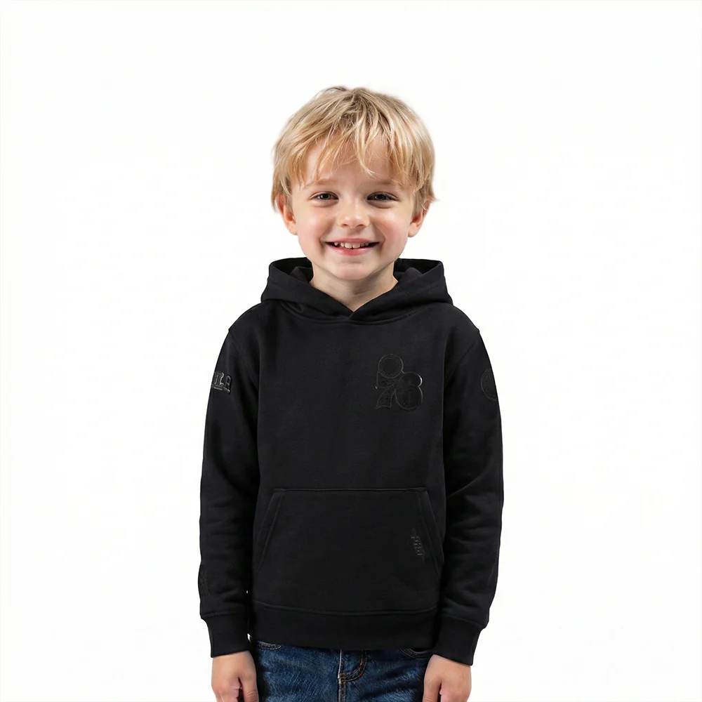 NBA PHILADELPHIA 76ERS TRIPLE BLACK TODDLER BOYS FLEECE PULLOVER HOODIE (BLACK)