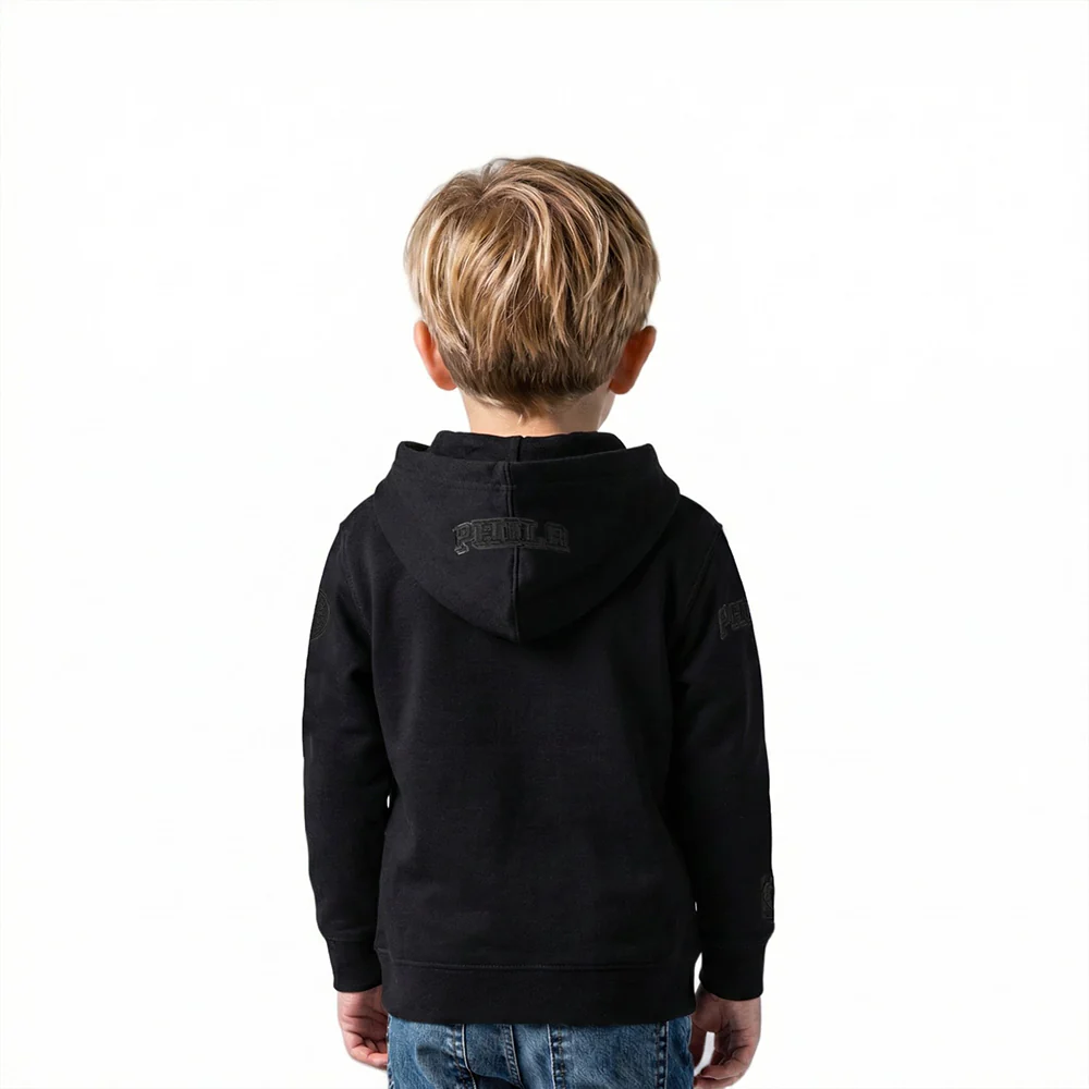 NBA PHILADELPHIA 76ERS TRIPLE BLACK TODDLER BOYS FLEECE PULLOVER HOODIE (BLACK) - Image 2