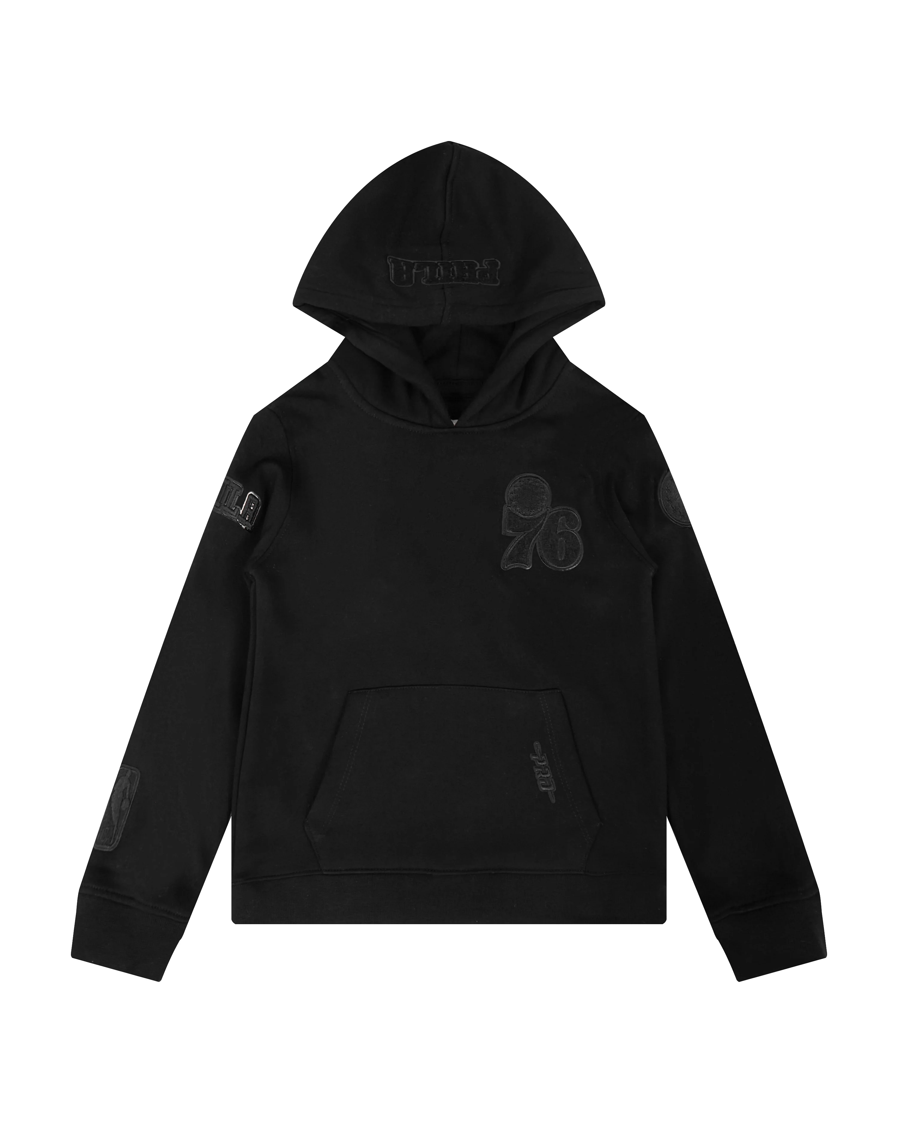 NBA PHILADELPHIA 76ERS TRIPLE BLACK TODDLER BOYS FLEECE PULLOVER HOODIE (BLACK) - Image 3