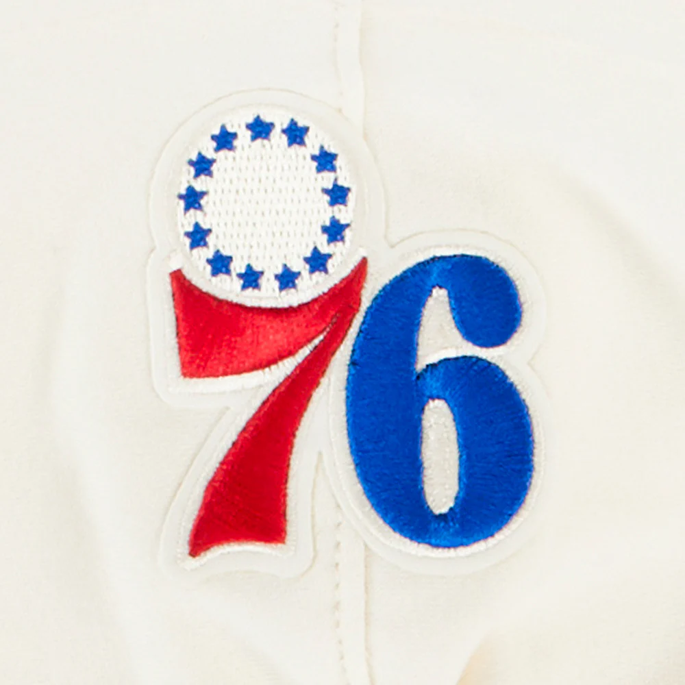 NBA PHILADELPHIA 76ERS RETRO CLASSIC TODDLER BOYS RIB FLEECE PULLOVER HOODIE (EGGSHELL/ROYAL BLUE) - Image 9