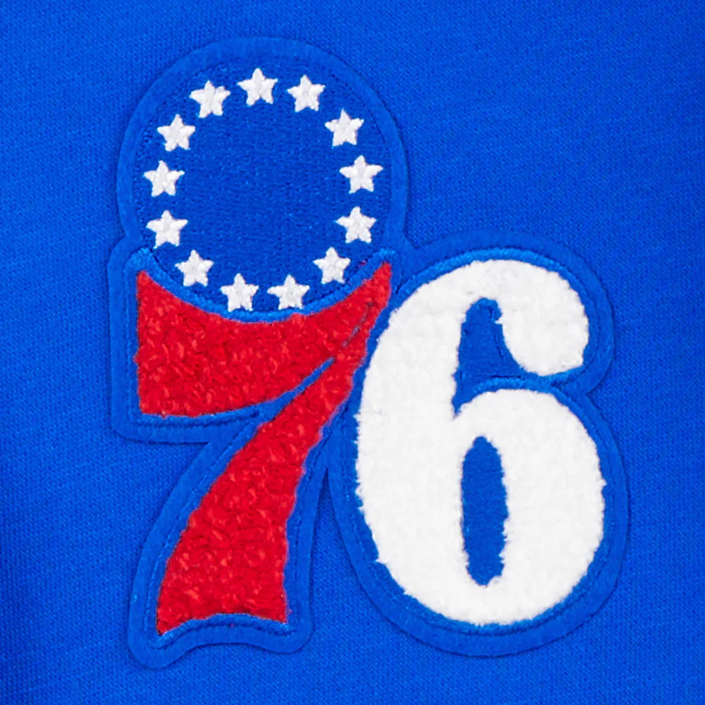 NBA PHILADELPHIA 76ERS RETRO CLASSIC TODDLER BOYS RIB FLEECE PULLOVER HOODIE (ROYAL BLUE/RED) - Image 5