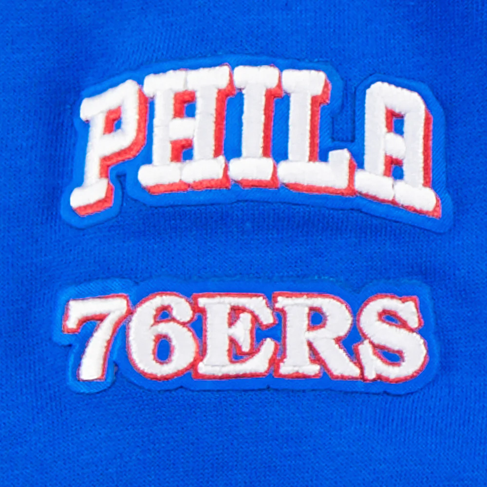 NBA PHILADELPHIA 76ERS RETRO CLASSIC TODDLER BOYS RIB FLEECE PULLOVER HOODIE (ROYAL BLUE/RED) - Image 6