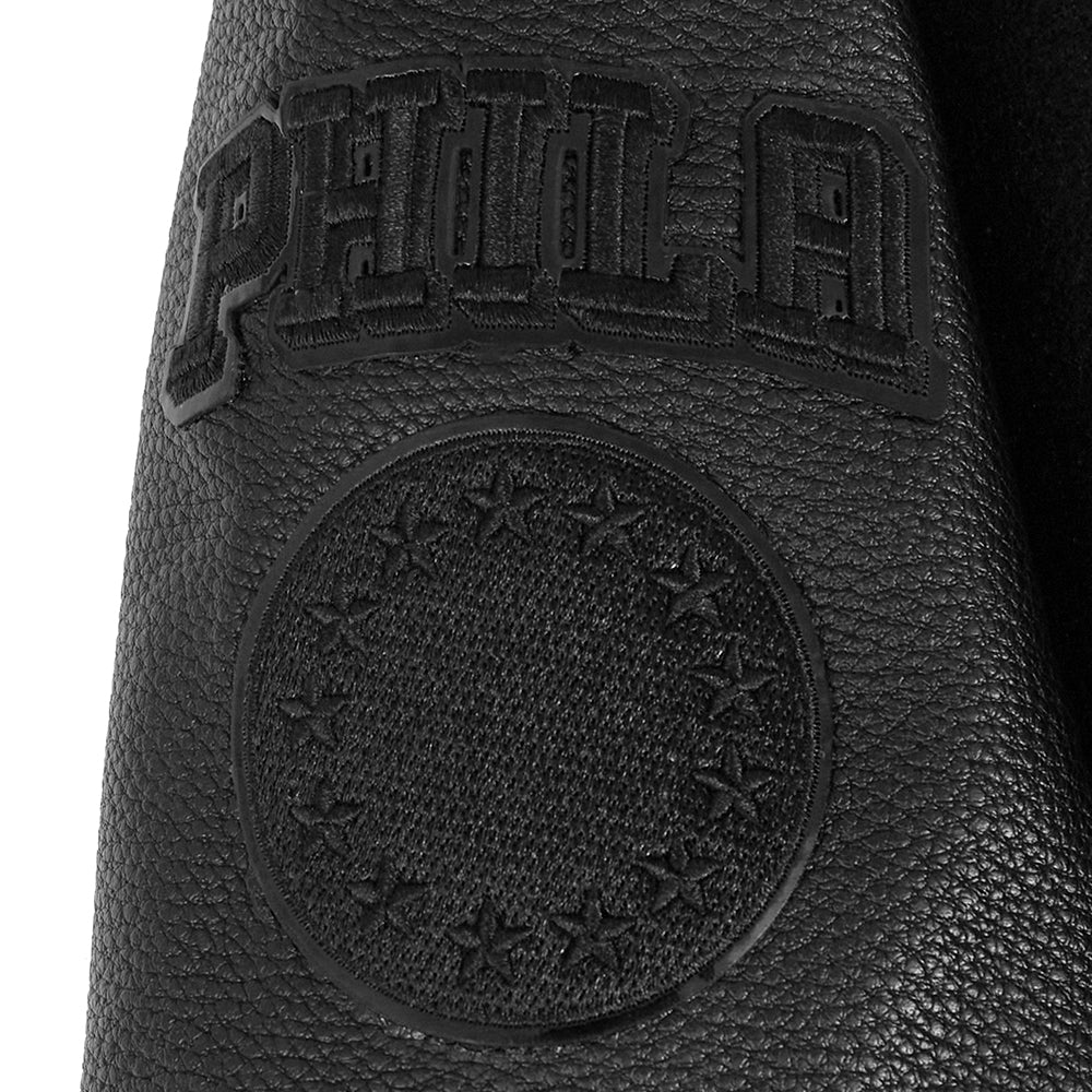 NBA PHILADELPHIA 76ERS TRIPLE BLACK TODDLER BOYS WOOL VARSITY JACKET (JET BLACK) - Image 5