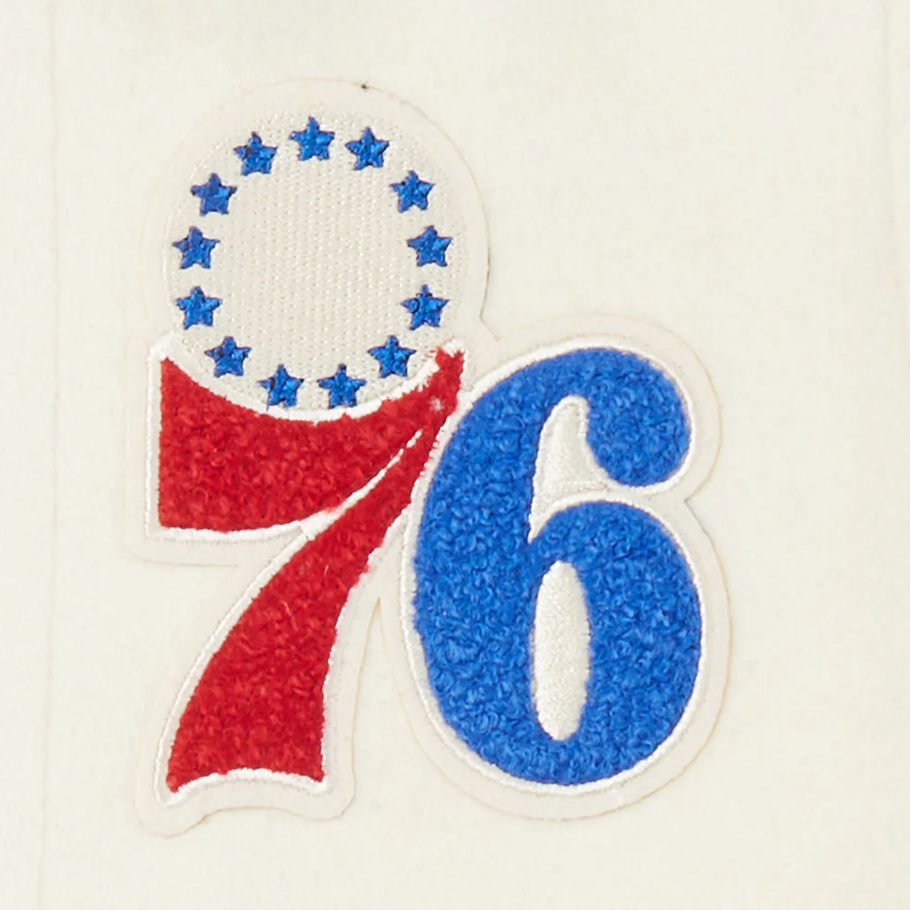 NBA PHILADELPHIA 76ERS RETRO CLASSIC TODDLER BOYS RIB WOOL VARSITY JACKET (EGGSHELL/ROYAL BLUE) - Image 10