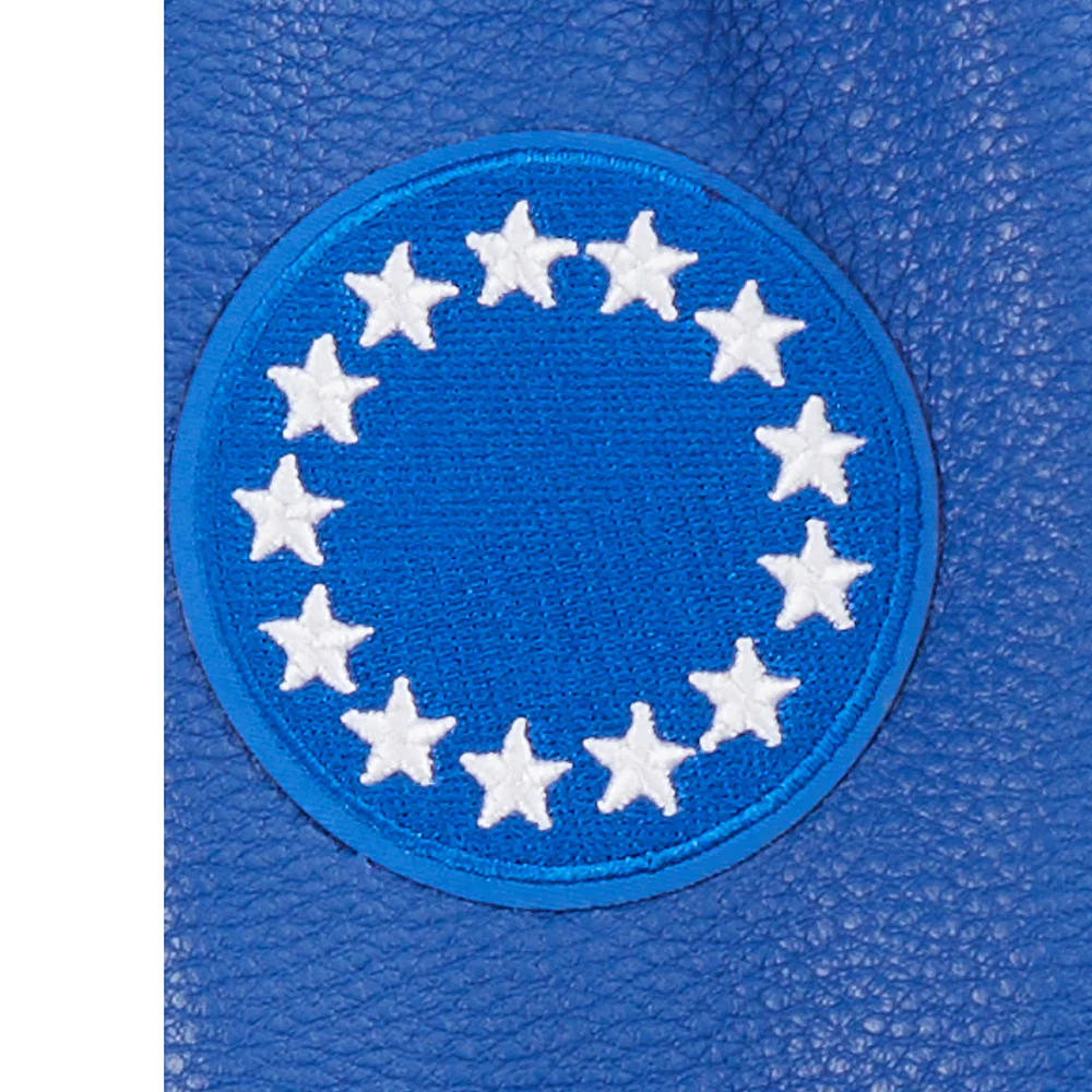NBA PHILADELPHIA 76ERS RETRO CLASSIC TODDLER BOYS RIB WOOL VARSITY JACKET (EGGSHELL/ROYAL BLUE) - Image 7