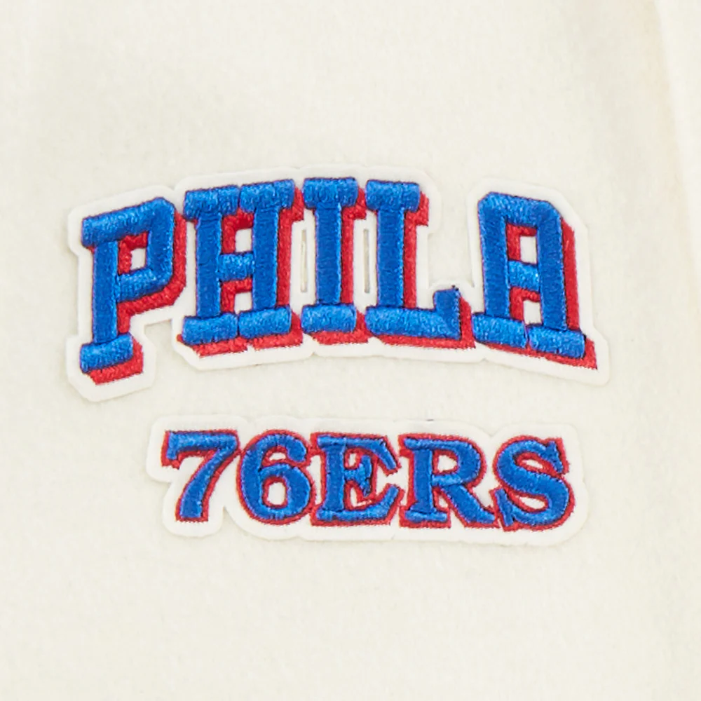 NBA PHILADELPHIA 76ERS RETRO CLASSIC TODDLER BOYS RIB WOOL VARSITY JACKET (EGGSHELL/ROYAL BLUE) - Image 9