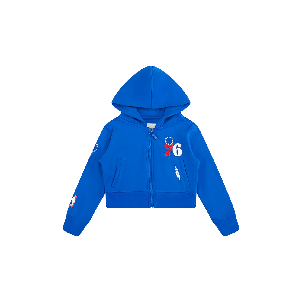 NBA PHILADELPHIA 76ERS CLASSIC TODDLER GIRLS  FLEECE FULL ZIP HOODIE (ROYAL BLUE) - Image 3