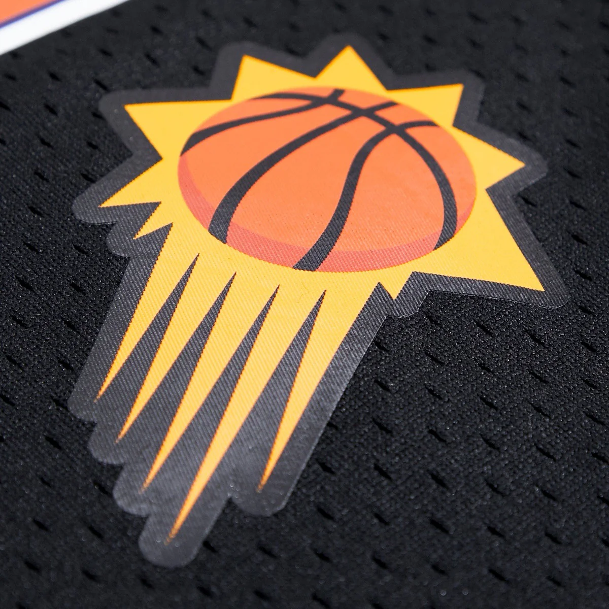 NBA PHOENIX SUNS LOGO MEN'S MESH BUTTON DOWN JERSEY (BLACK) - Image 4