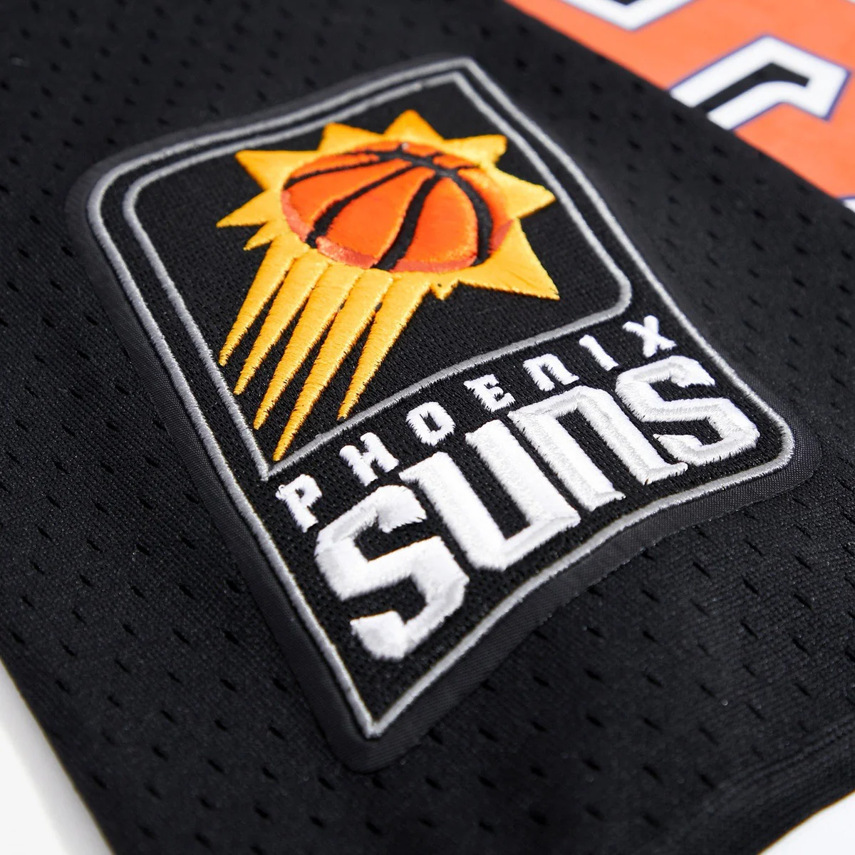 NBA PHOENIX SUNS LOGO MEN'S MESH BUTTON DOWN JERSEY (BLACK) - Image 5