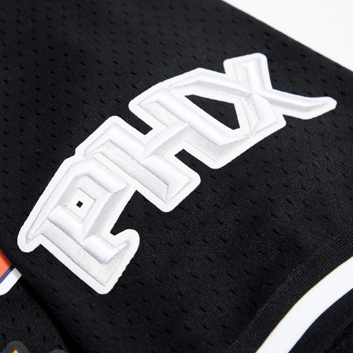 NBA PHOENIX SUNS LOGO MEN'S MESH BUTTON DOWN JERSEY (BLACK) - Image 6