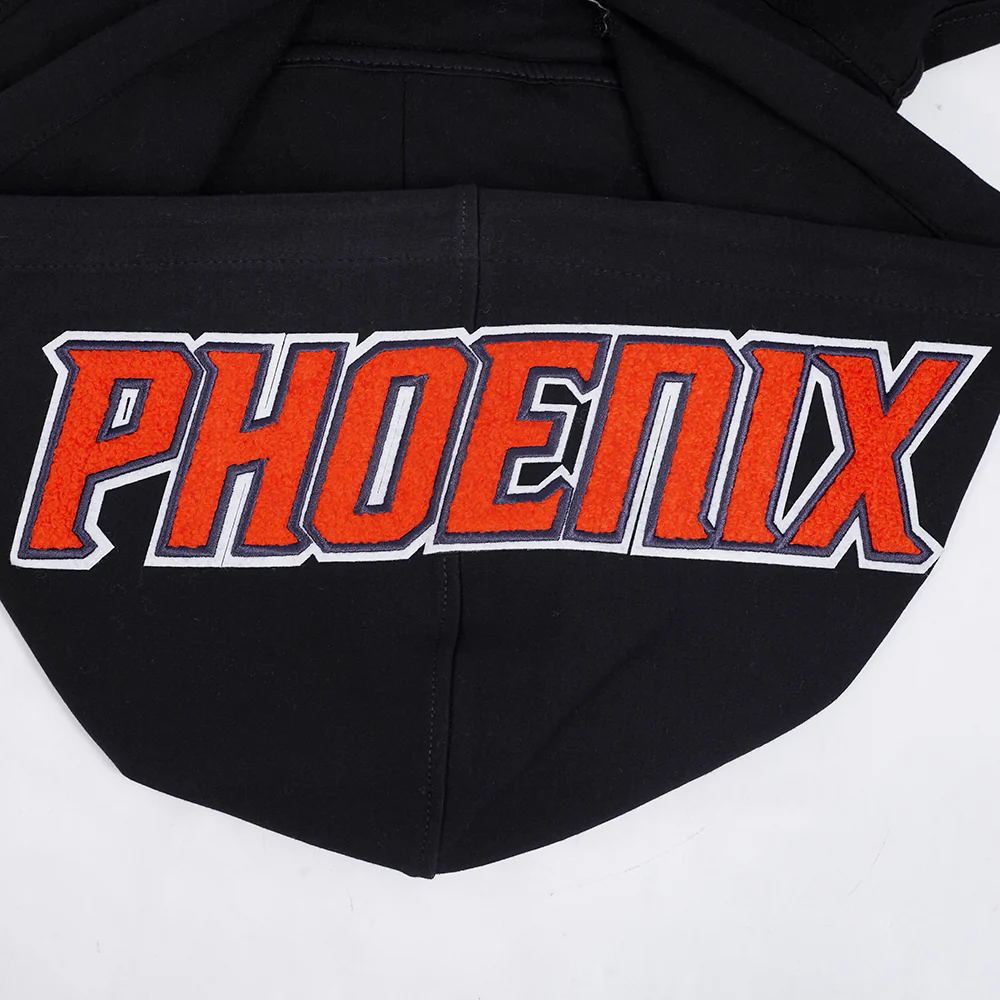 NBA PHOENIX SUNS CLASSIC MEN'S CHENILLE DK SS PO HOODIE (BLACK) - Image 8