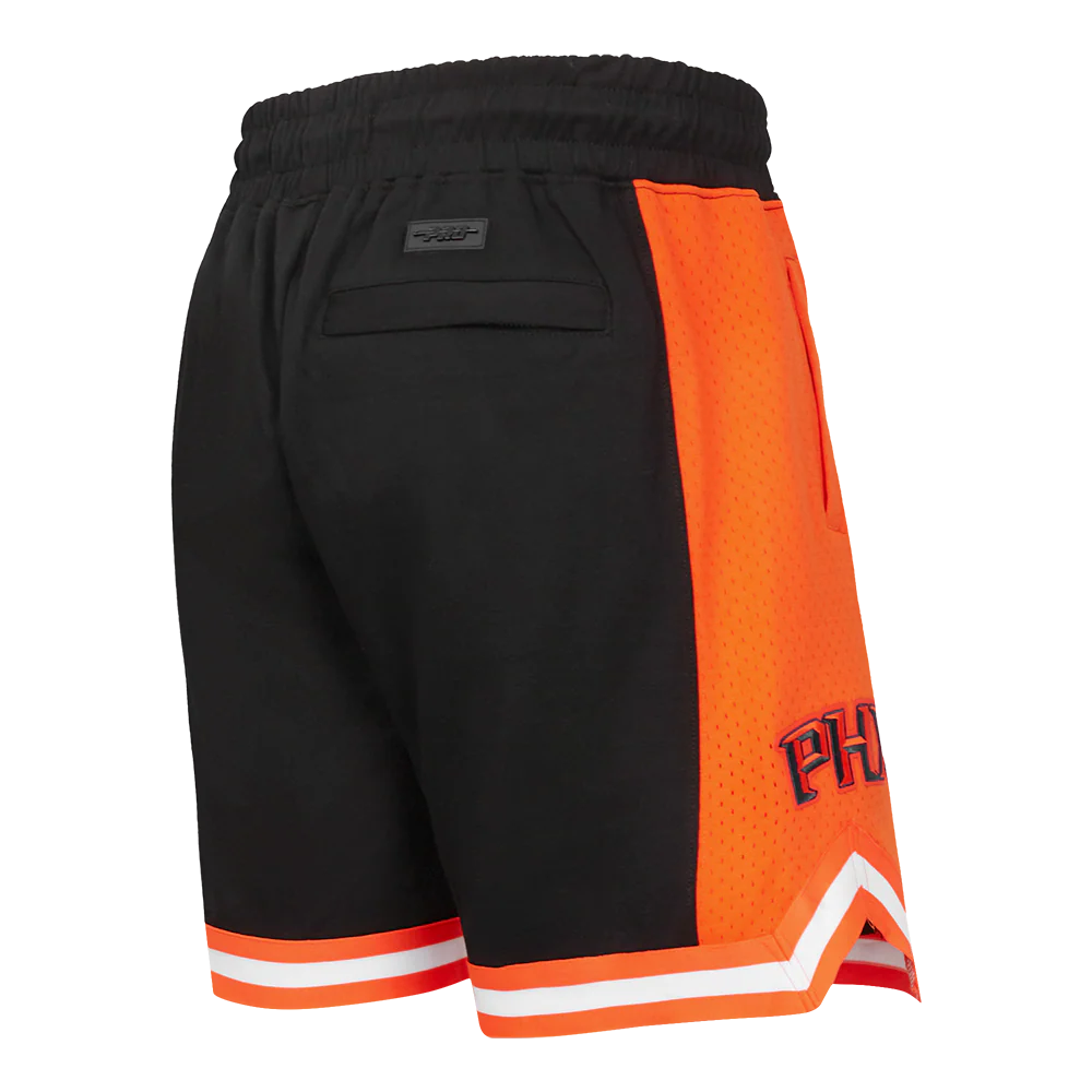 NBA PHOENIX SUNS DEVIN BOOKER #1 CLASSIC MEN'S DOUBLE KNIT 2.0 SHORT (BLACK/ORANGE/WHITE) - Image 3