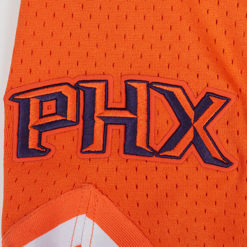 NBA PHOENIX SUNS DEVIN BOOKER #1 CLASSIC MEN'S DOUBLE KNIT 2.0 SHORT (BLACK/ORANGE/WHITE) - Image 7
