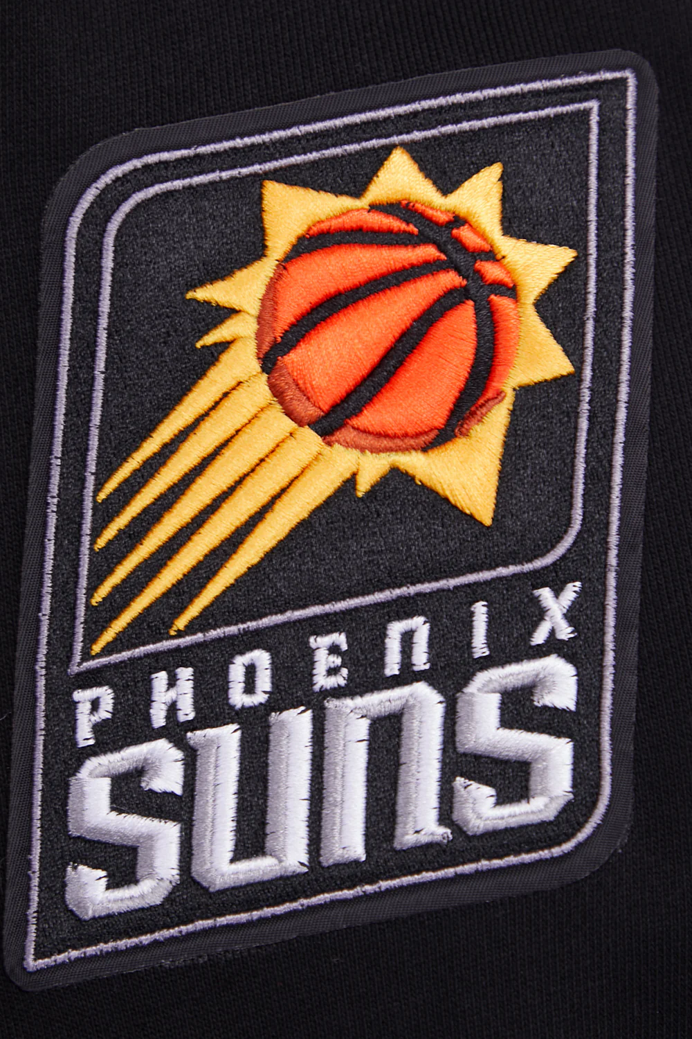 NBA PHOENIX SUNS SCRIPT TAIL MEN'S RIB FLEECE PULLOVER HOODIE (BLACK/ORANGE) - Image 7