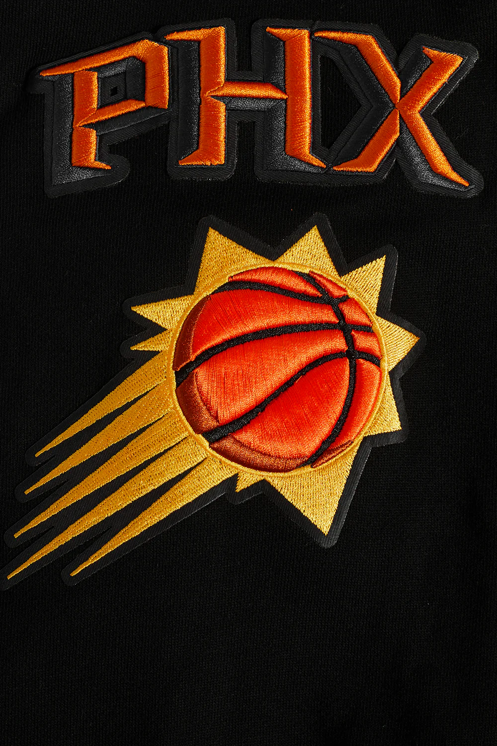 NBA PHOENIX SUNS OLD ENGLISH MEN'S PULLOVER HOODIE (BLACK) - Image 6